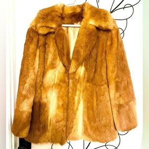 Elegant Tan Faux Fur Coat